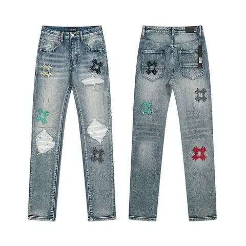 Diesel Distressed Jeans with Embroidered Patches