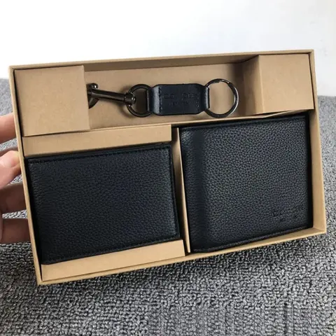 Tumi Leather Wallet and Key Fob Set