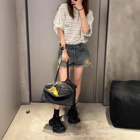 Black Leather Duffle Bag