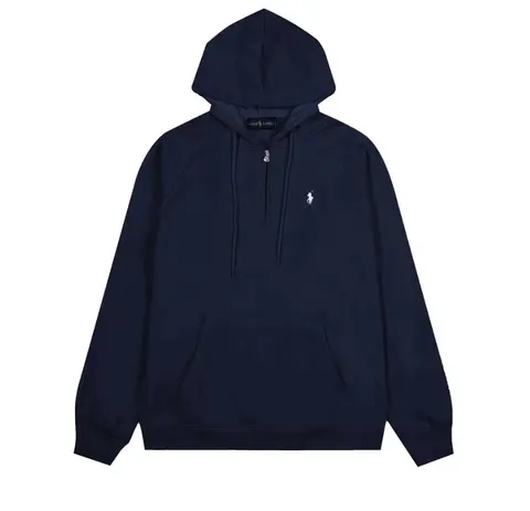 Ralph Lauren Navy Blue Half-Zip Hoodie