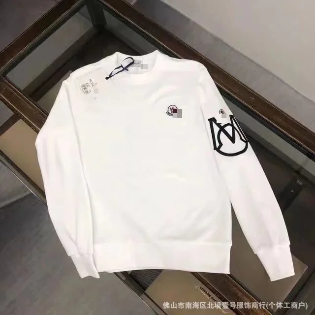 单白色袖M帽