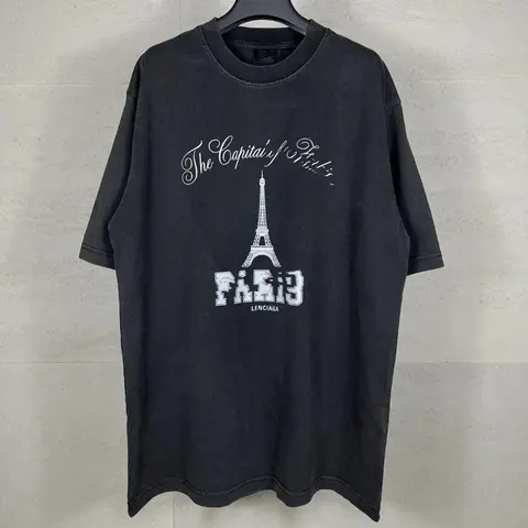 Balenciaga Paris Eiffel Tower Graphic T-Shirt