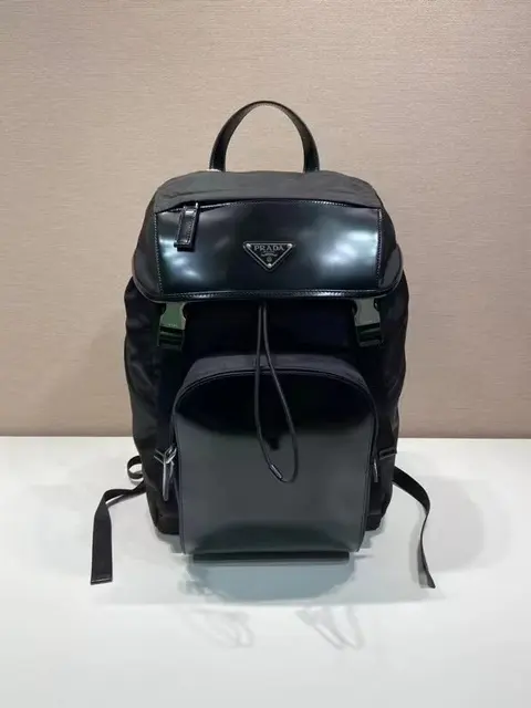 Prada Black Leather Backpack