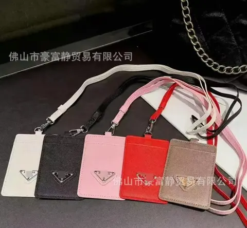 Prada Logo Card Holder with Strap in Multiple Colors