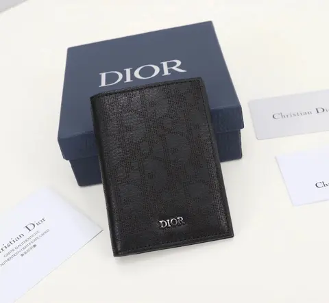 Dior Black Leather Card Holder