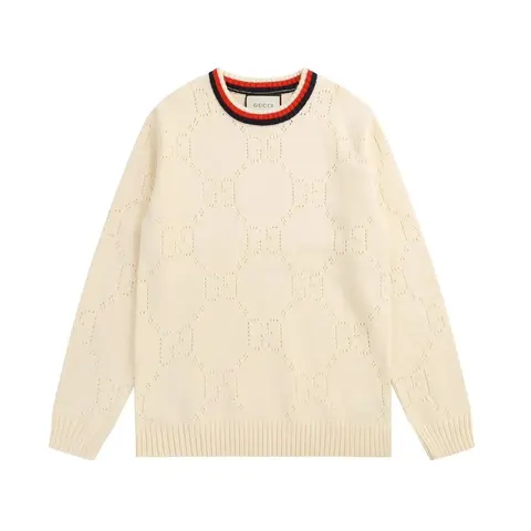 Gucci Cream GG Intarsia Knit Sweater