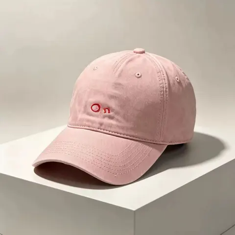Pink Embroidered 'On' Logo Baseball Cap