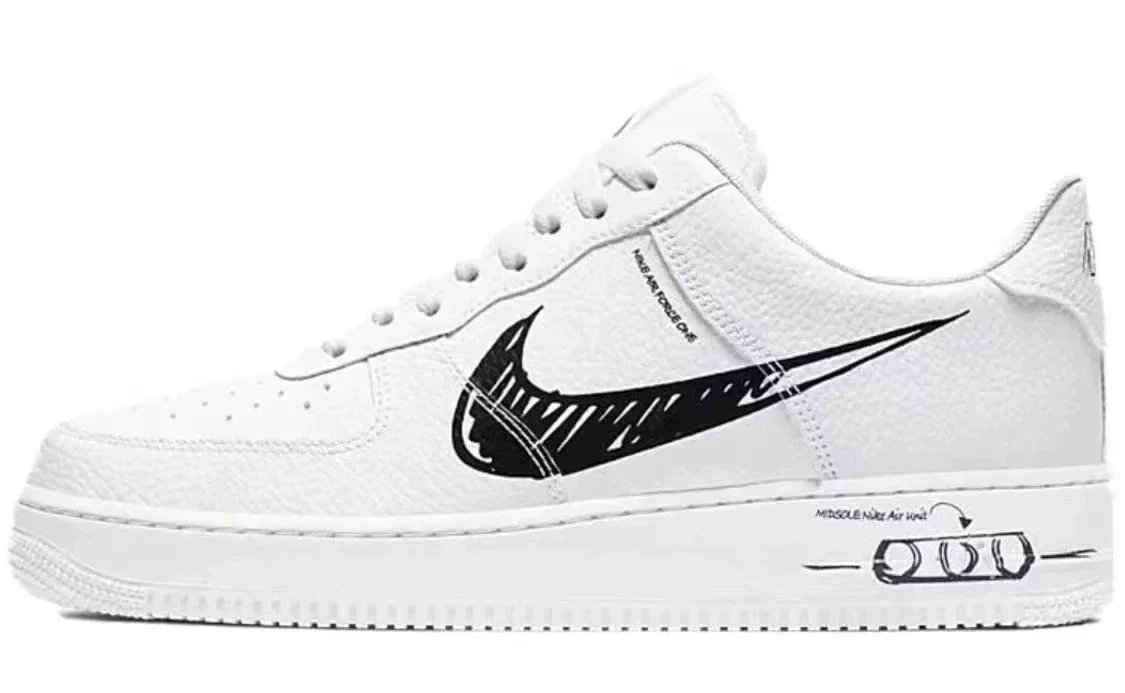 AF1白黑涂鸦CW7581-101