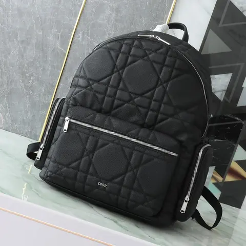 Dior Quilted Black Leather Backpack