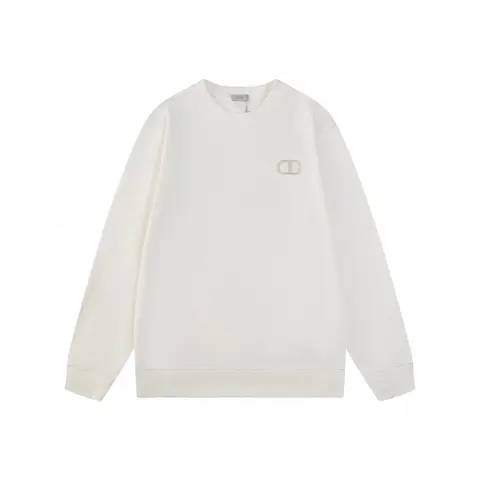 Dior White Logo Embroidered Sweatshirt