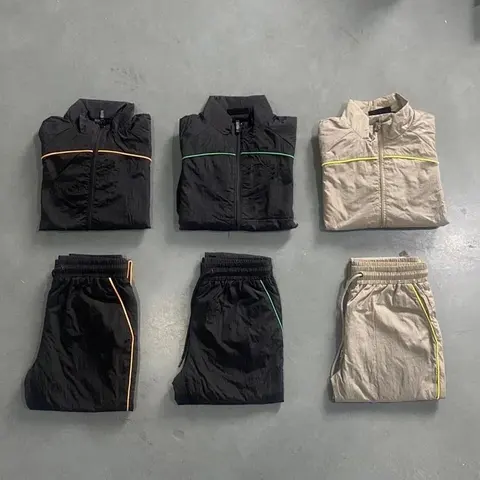 Track Suit Collection - Black, Navy, and Beige with Color-Accented Trim
