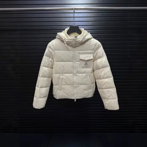 Moncler Beige Hooded Down Jacket
