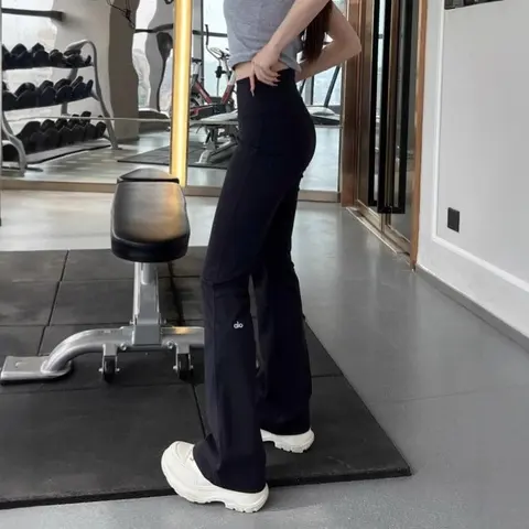 Black High-Waisted Flared Leggings