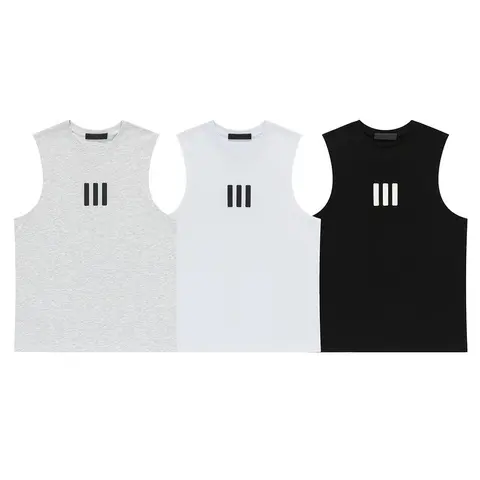 Three-Pack Sleeveless Tank Tops with Triple Stripe Design