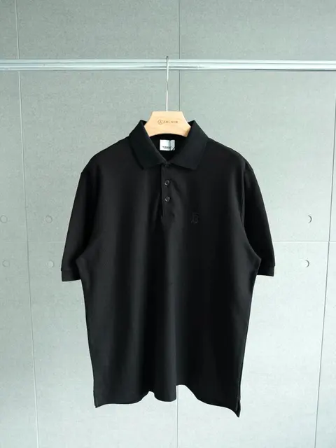 Black Polo Shirt with Embroidered Logo