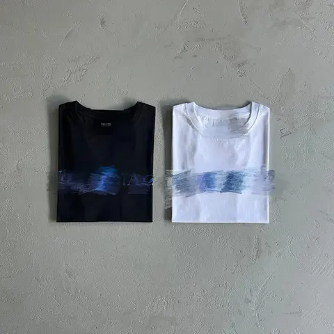 Printed T-Shirt Collection - Black and White Abstract Design