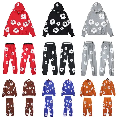 Floral Print Hoodie and Pant Sets