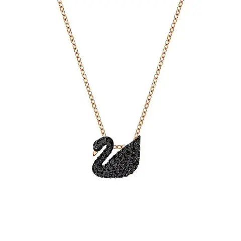Swarovski Black Swan Pendant Necklace