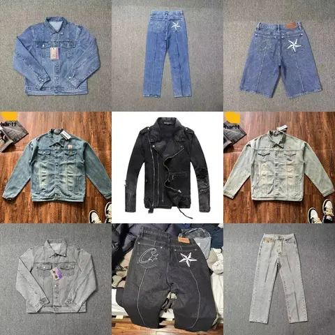 Denim Collection Featuring Jeans and Jackets with Star and C Logo Embroidery
