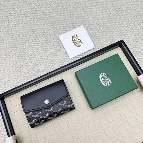 Goyard Wallet with Logo Card and Green Box