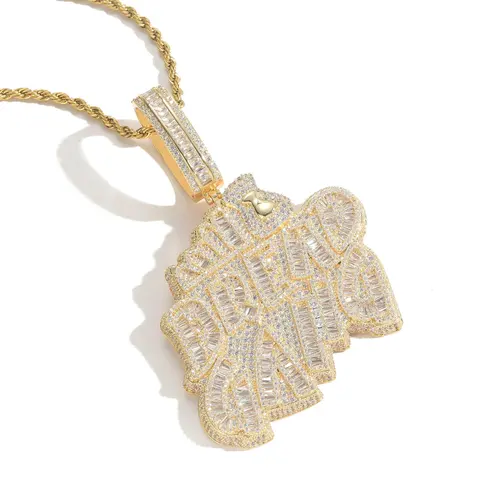 Gold Diamond Pendant Necklace with 'Drip' Design