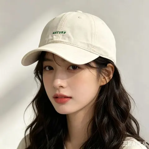 Nature Embroidered Beige Baseball Cap