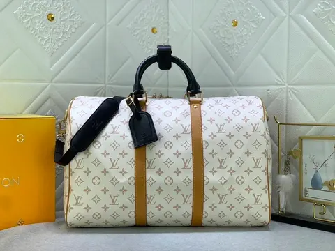 Louis Vuitton Monogram White Keepall Duffel Bag