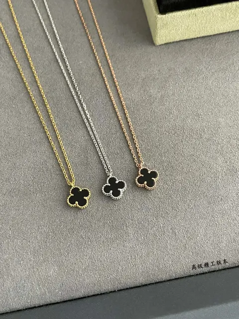 Four-Leaf Clover Pendant Necklaces in Gold, Silver, and Rose Gold