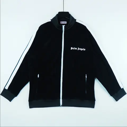Palm Angels Black Velvet Track Jacket