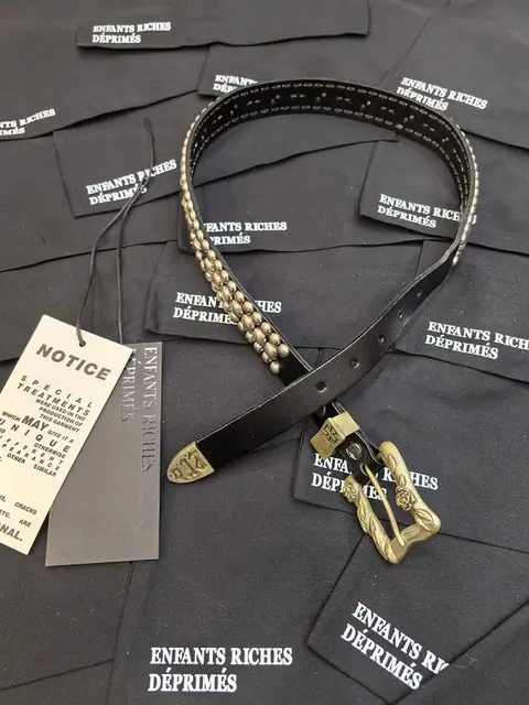 Enfants Riches Déprimés Leather Belt with Gold Hardware