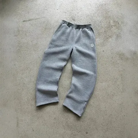 Gray Sweatpants with Logo Patch