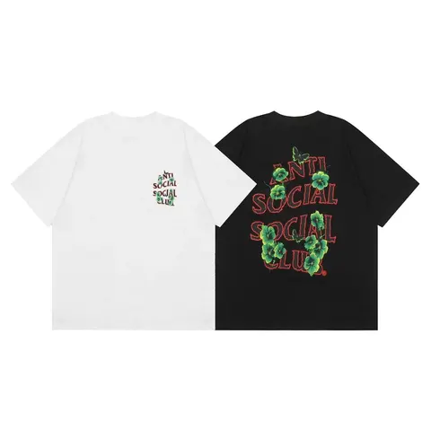 Anti Social Social Club Floral Embroidered T-Shirt