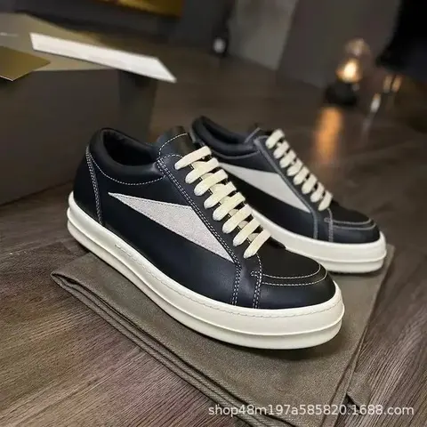 Black and White Leather Sneakers