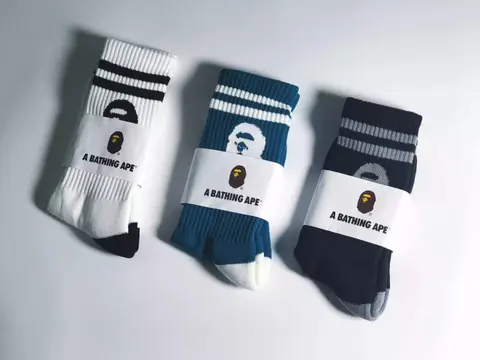 A Bathing Ape Logo Socks 3-Pack