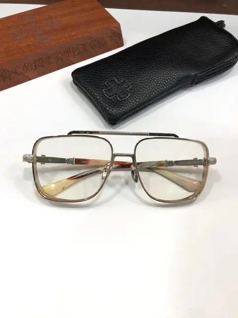 Cazal Square Metal Eyeglasses with Tortoise Temple Tips
