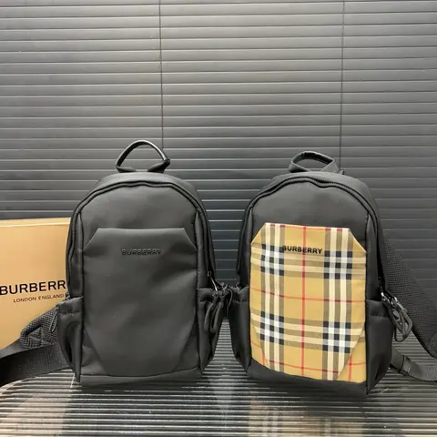 Burberry Mini Backpacks - Black and Checkered