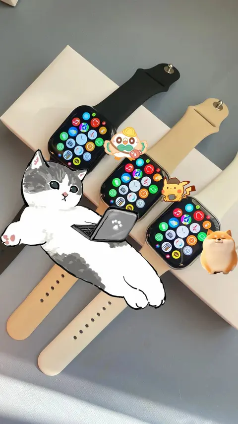 Apple Watch Series with Cartoon Stickers