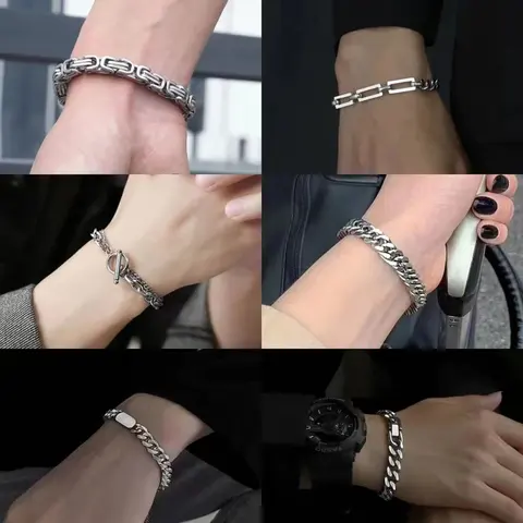 Men's Stainless Steel Chain Bracelets Collection