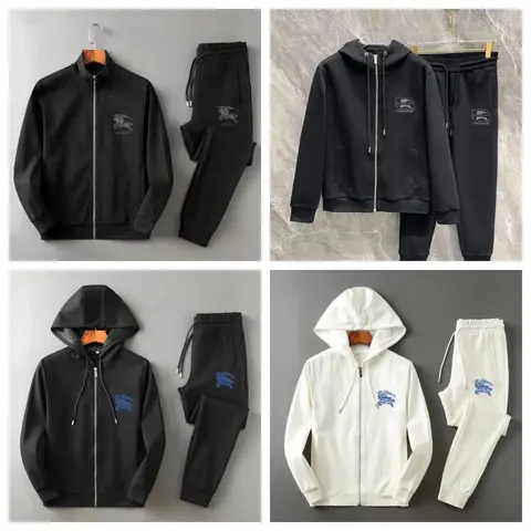 Men's Tracksuit Set - Hooded and Zip-Up Sweatshirts with Matching Pants