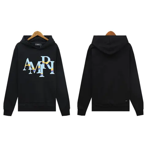 Amiri Black Hoodie with AMIRI Logo