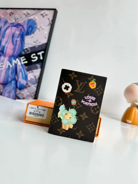 Louis Vuitton Monogram Card Holder with Custom Stickers