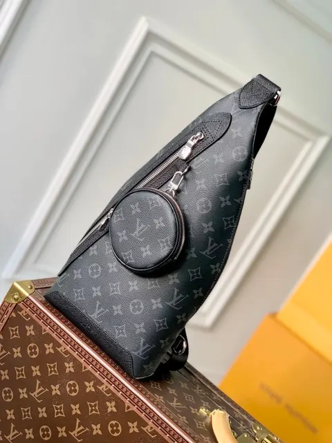 Louis Vuitton Monogram Black Leather Crossbody Bag