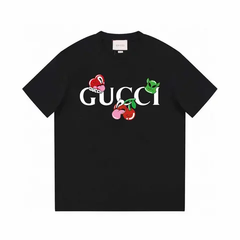 Gucci Black T-Shirt with Cartoon Logo Print