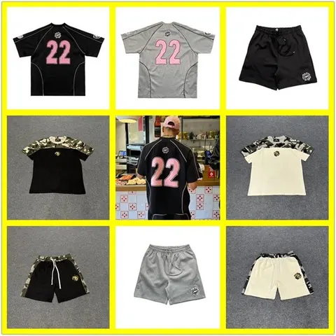 22 Jersey Collection - Black, Gray, and Cream T-Shirts & Shorts Set