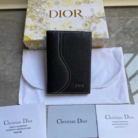 Dior Black Leather Card Holder