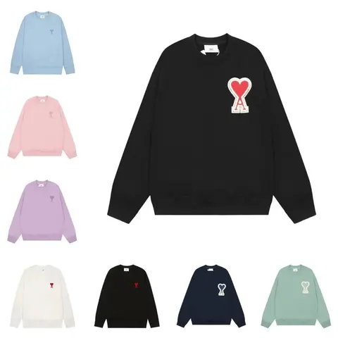 Ami Paris Heart Logo Crewneck Sweatshirt