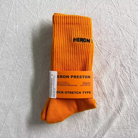Heron Preston Orange Crew Socks