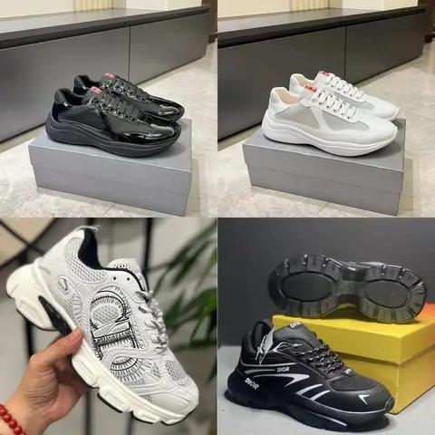 Dior Sneakers Collection - Black and White Mesh Running Shoes