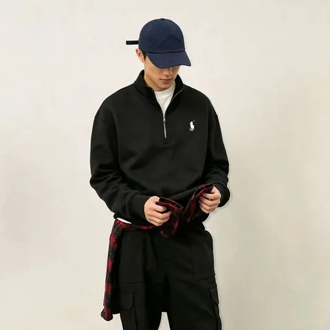Ralph Lauren Black Half-Zip Sweatshirt