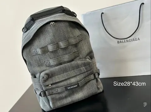 Balenciaga Grey Denim Backpack